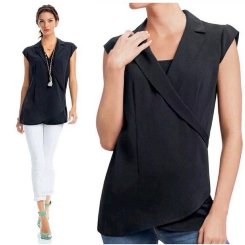 Cabi Origami Faux Wrap Sleeveless Blouse Size M